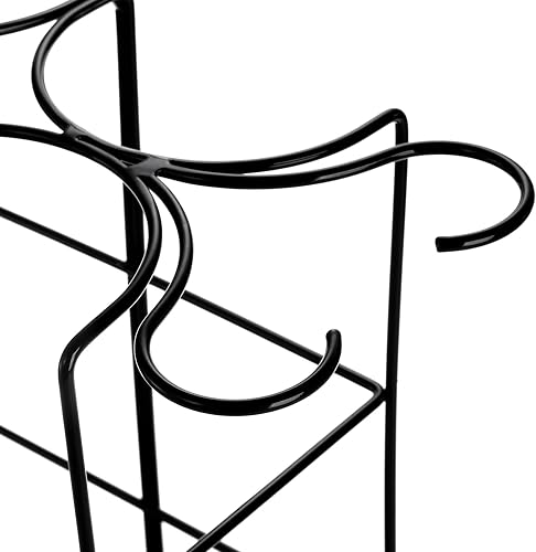 Miniatura 5 de ZEAYEA Soporte de madera para vino, estante de vino para encimera para 6 botellas y 4 vasos, estante de almacenamiento de vino independiente para el