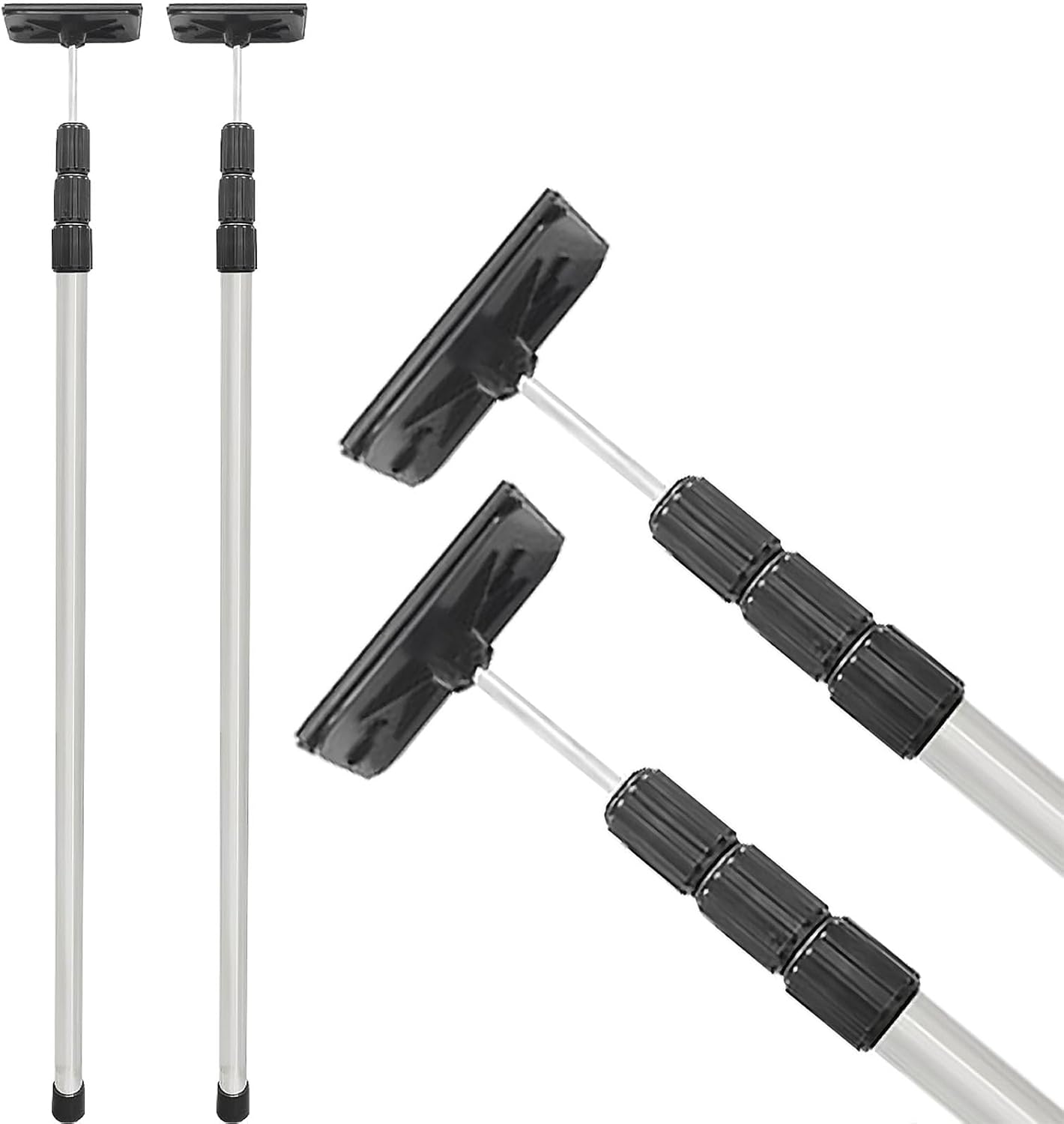 10FT Dust Barrier Poles 2 Pack, Stainless Steel Retractable Zipper Wall Poles Kit for Renovation, Remodeling and Isolation Work