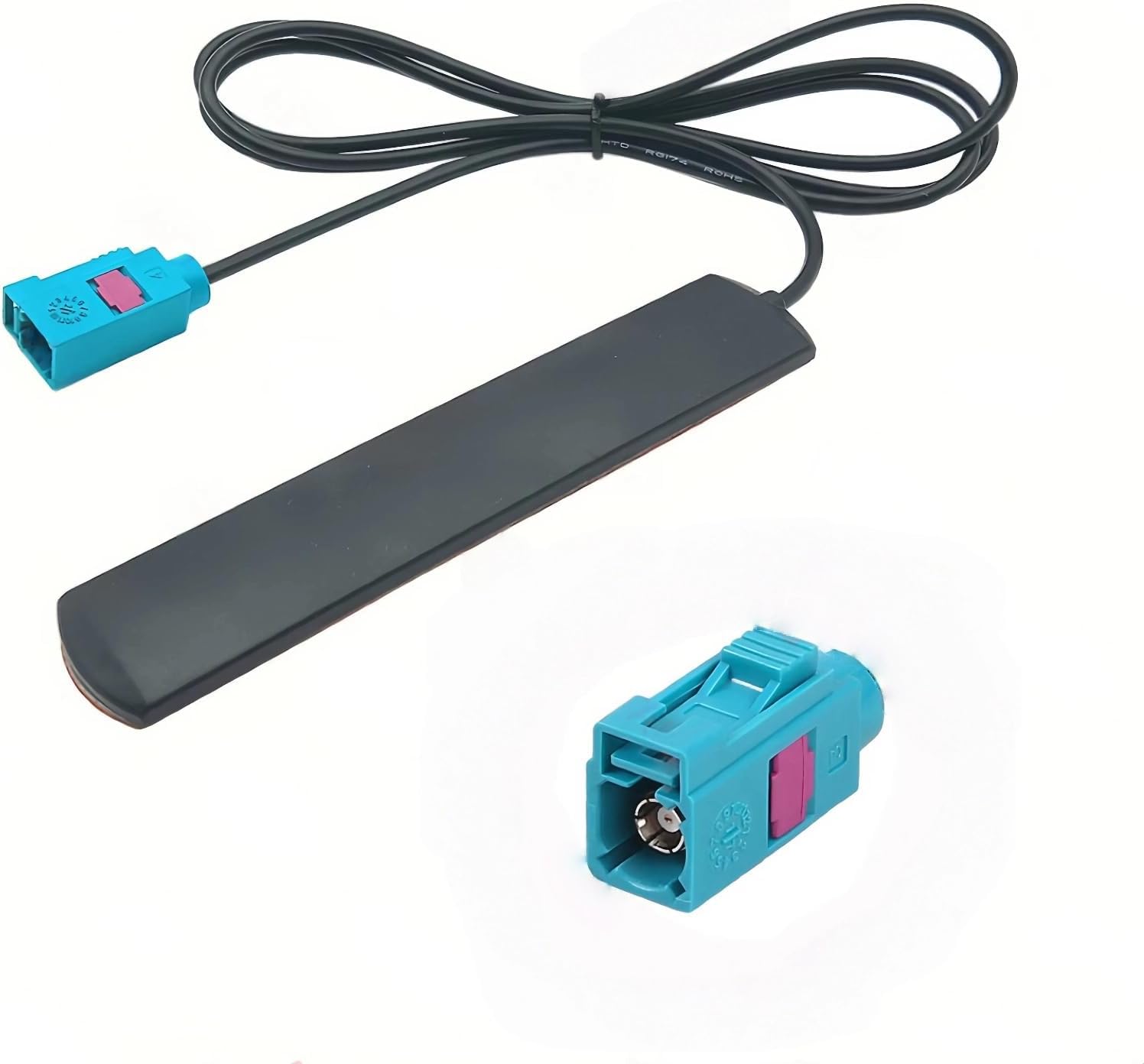 Antenna radio Aurum DAB per auto con amplificatore DAB+ FM, antenna autoadesiva universale per finestrini di auto, SUV e camion - Cavo 3M e connettore Fakra