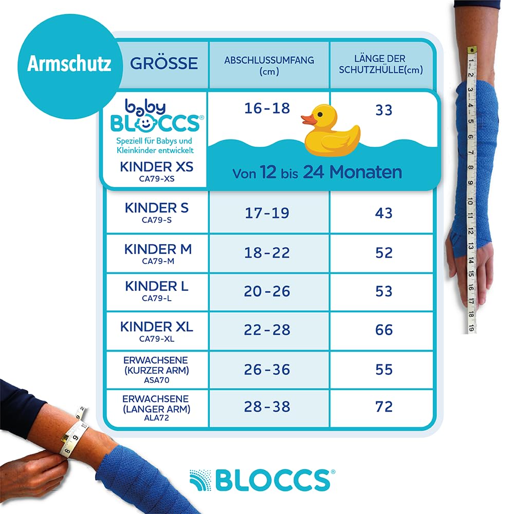 Bloccs - Wasserdichter Armprotektor für Gipsverbände - #CA79-M - Kinder (M)
