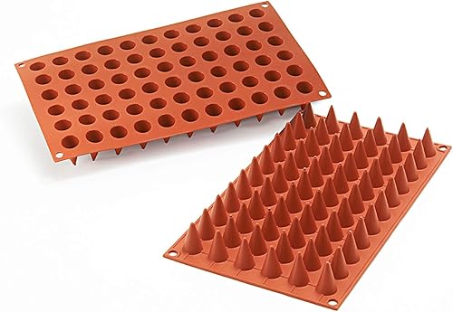 Silikomart Molde de silicona profesional SF131 para hornear, volumen de 0.10 onzas, 0.71 pulgadas de diámetro x 1.18 pulgadas de alto, 66 cavidades