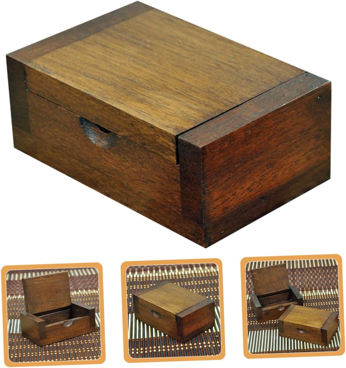 VALICLUD Vintage Wooden Jewelry Trinket Box for Desktop Storage and Decor image 5
