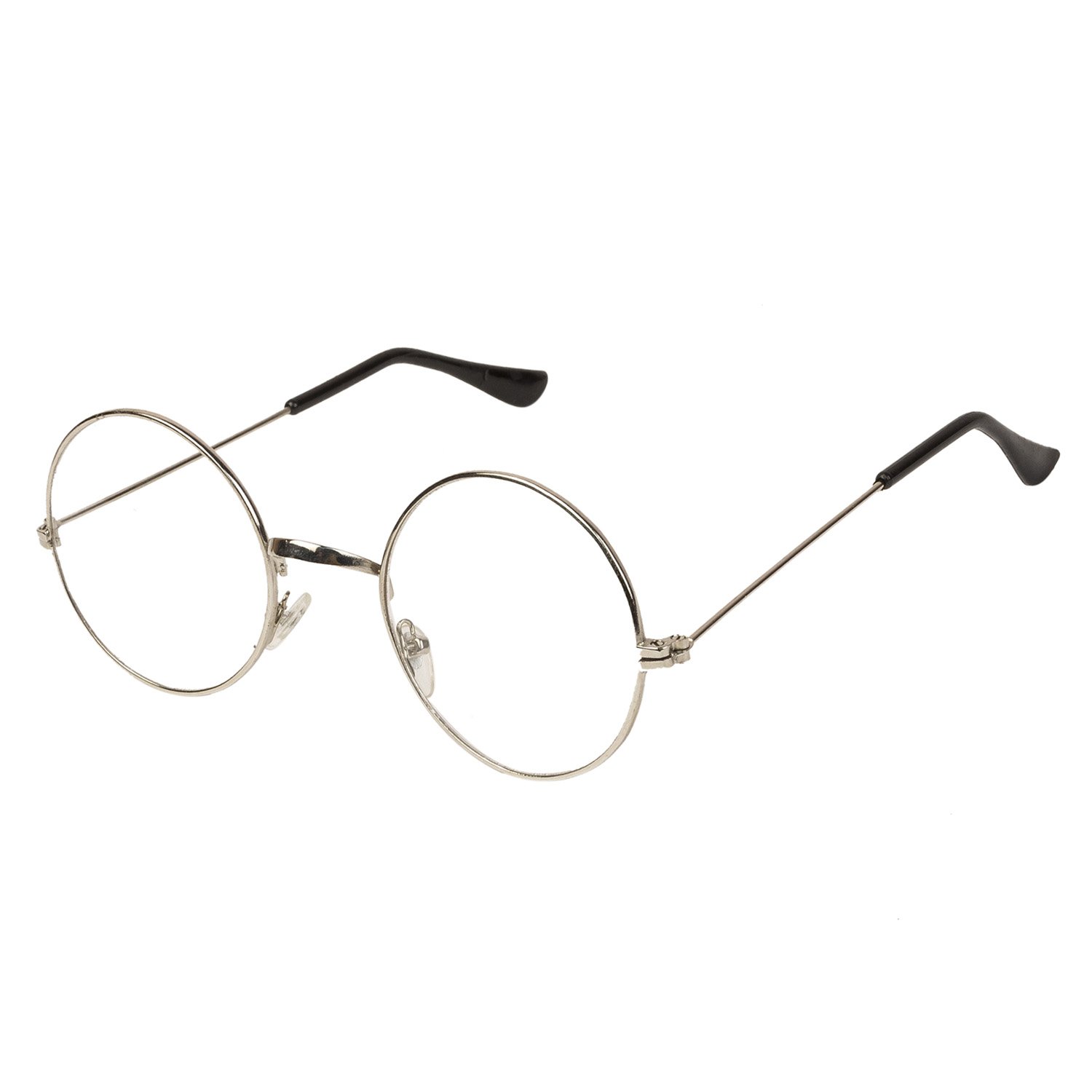 Round Shape Gandhi UV Protected Unisex Sunglasses (MA-300-S1| Silver and Transparent)