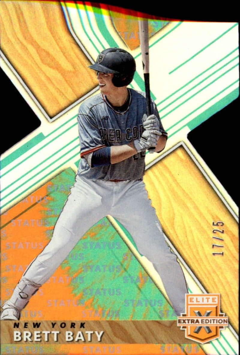 2019 Elite Extra Edition EEE Status Die-Cut Tie-Dye #12 Brett Baty SER25 New York Mets Official Collegiate Licensed Panini Baseball Trading Card