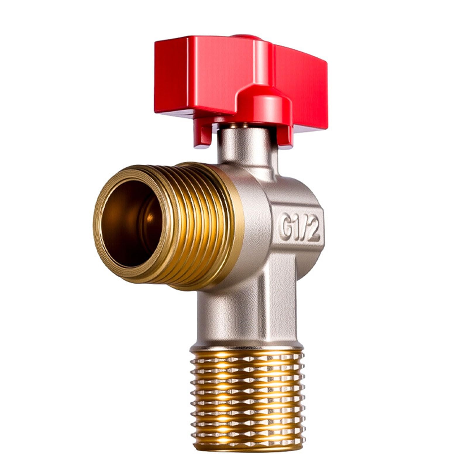 Tsophreniq Red Brass 1 / 2Inch Turn Angles Stop Valves Bathroom High Flows Hot/Cold Shut Off Water Flows Control Valves Regulator Water Control Shower
