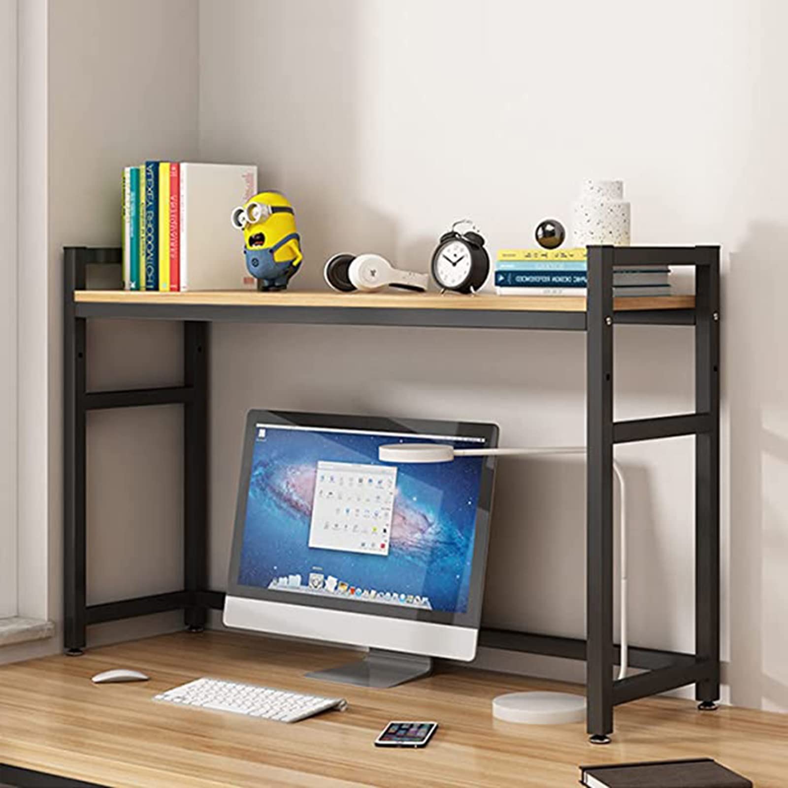 Estantería Organizador de Escritorio DIY, Estante Librería de Sobremesa, Organizador de Bandejas de Cartas Madera Metal, Estante de Almacenamiento para Archivos, para el hogar Oficina Escuela(Black A,
