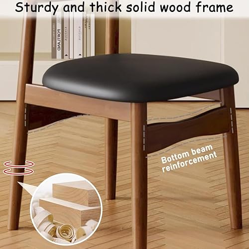 Miniatura 6 de YVYKFZD Sillas de comedor de madera maciza, juego de sillas de cocina sin brazos, silla de comedor con respaldo de ratán, silla lateral cómoda