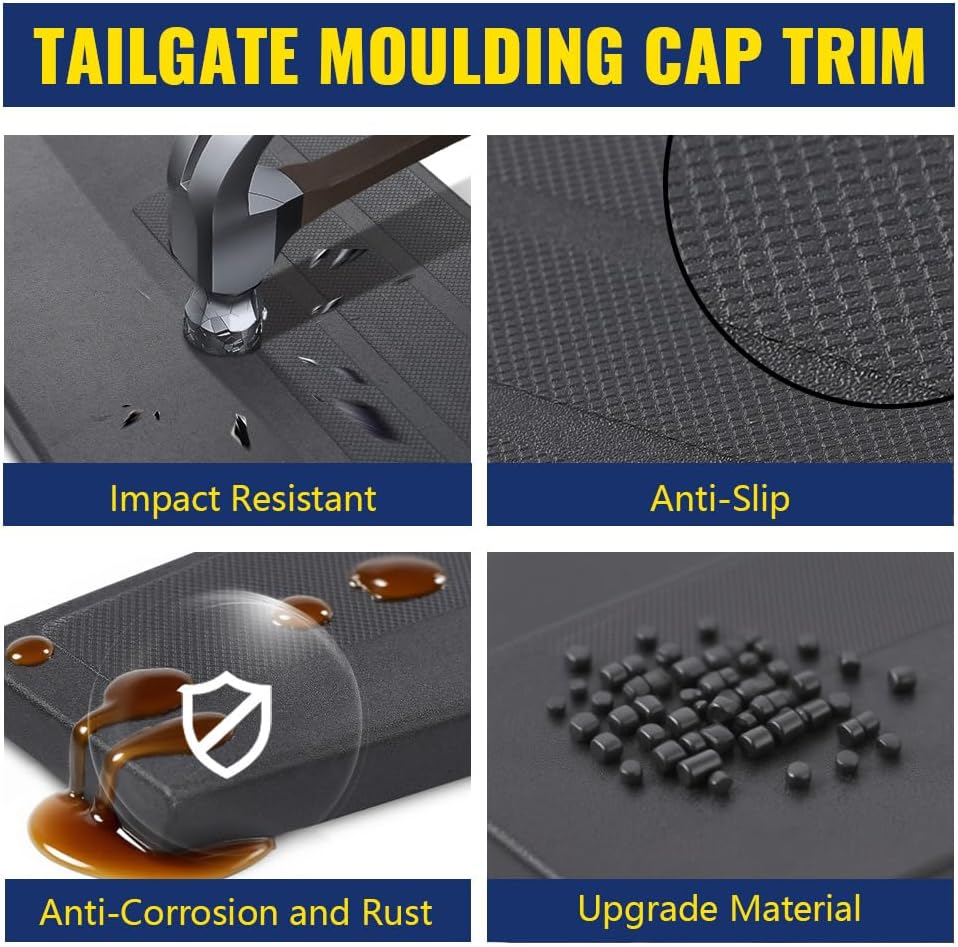 GRAND ORANGE Tailgate Moulding Spoiler Cap Cover, Compatible with Chevy Silverado & GMC Sierra 1999-2006; Fit 6.5FT Bed, Tailgate Trim Spoiler Protector, 15932249, 15046605, GM1909101