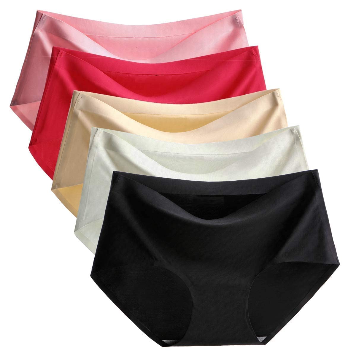nyamah sales Ice Silk Ladies Mid-Waist Summer Thin Seamless Briefs/Underwear/Panty Set | 2 Piece Seamless String Panty (L) Multicolour-picture-47