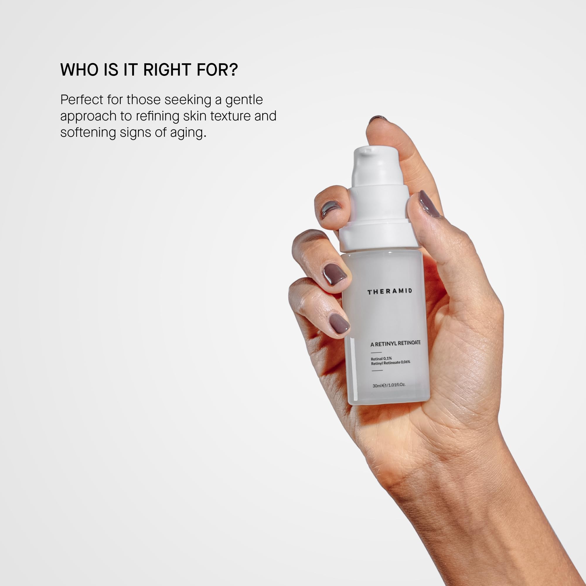 Theramid A Retinyl Retinoate Trattamento antietà 30 ml – Retinil retinoato + retinal incapsulato, vitamina A a tripla azione, riduce le rughe, rassoda e rigenera la pelle