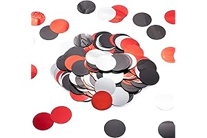 Red, Black and White Circle Dot Confetti