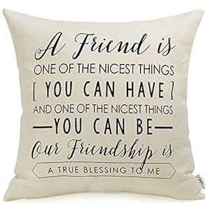 Friendship Gifts Decorative Throw Pillow Covers 18″ x 18″ with Friend Quotes, Gifts for Women