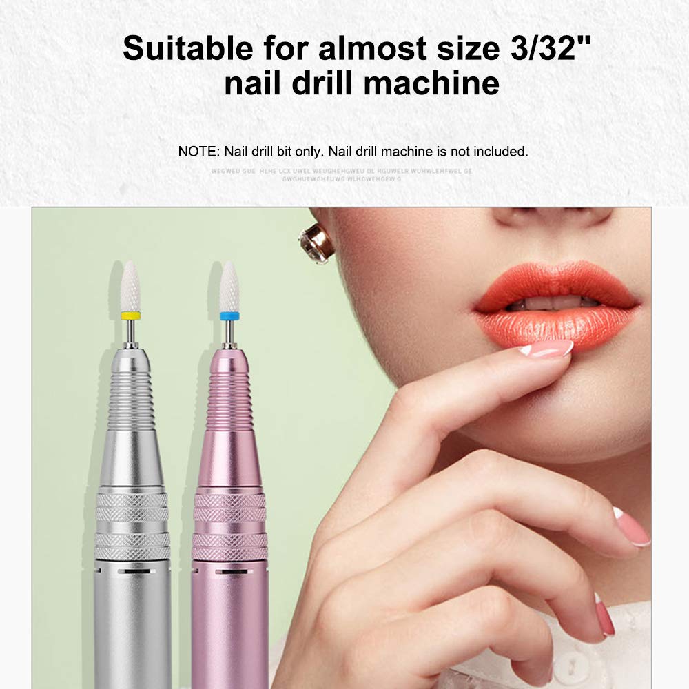 3/32'' Ceramic Grinding Head Nail Drill Bit for Nail Art Salon Tools Home Use Nail Tool 4