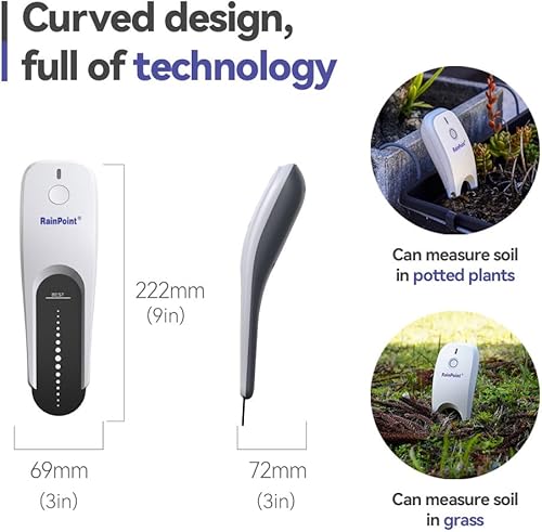 Miniatura 3 de Medidor de humedad del suelo Wi-Fi, medidor de humedad de plantas, monitor de temperatura del suelo para jardinería y agricultura (subdispositivo,