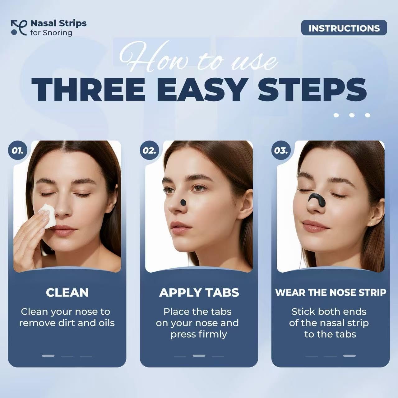 Nasal Strips for Snoring, Extra Strength Snoring Solution Nose Strips, Improve Breathing and Sleep Quality (30 Count, Gray) E