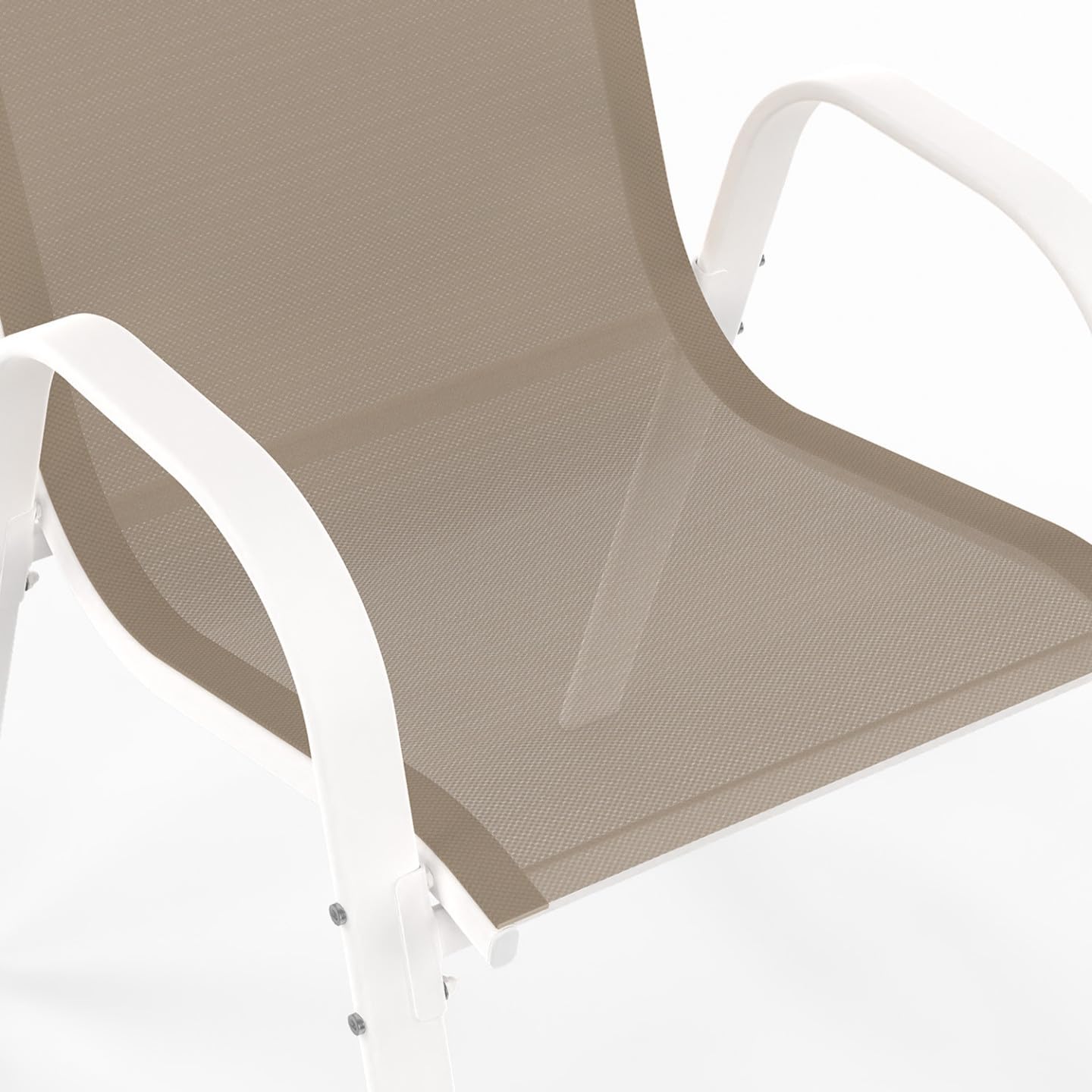 IDMarket - Salón de Jardín Madrid Mesa Extensible 135-270 CM y 12 Sillas Apilables Blanco y Beige