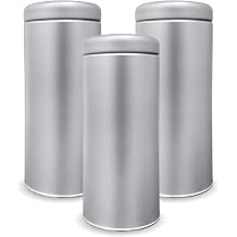 Tin Canister with Airtight Lids for Loose Tea, Tea Bags spices, dried vegetables Large 16.9 ounces, round container- Small Kitchen for Coffee Sugar Storage, Loose Leaf Tea Tin Containers- 3pcs
