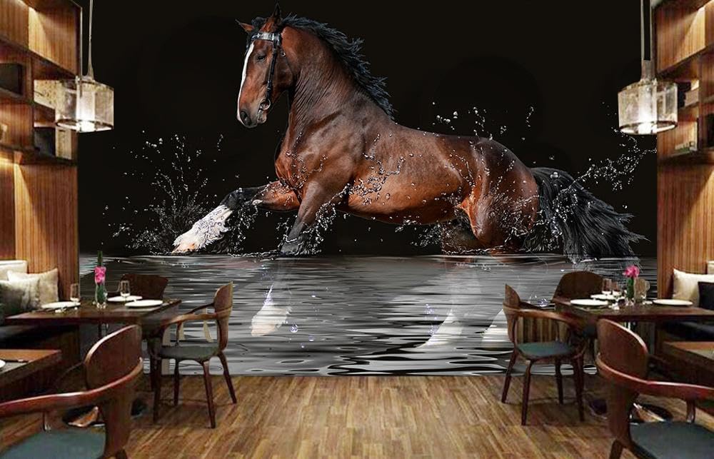 Papier peint panoramique salon et chambre adulte motif cheval
