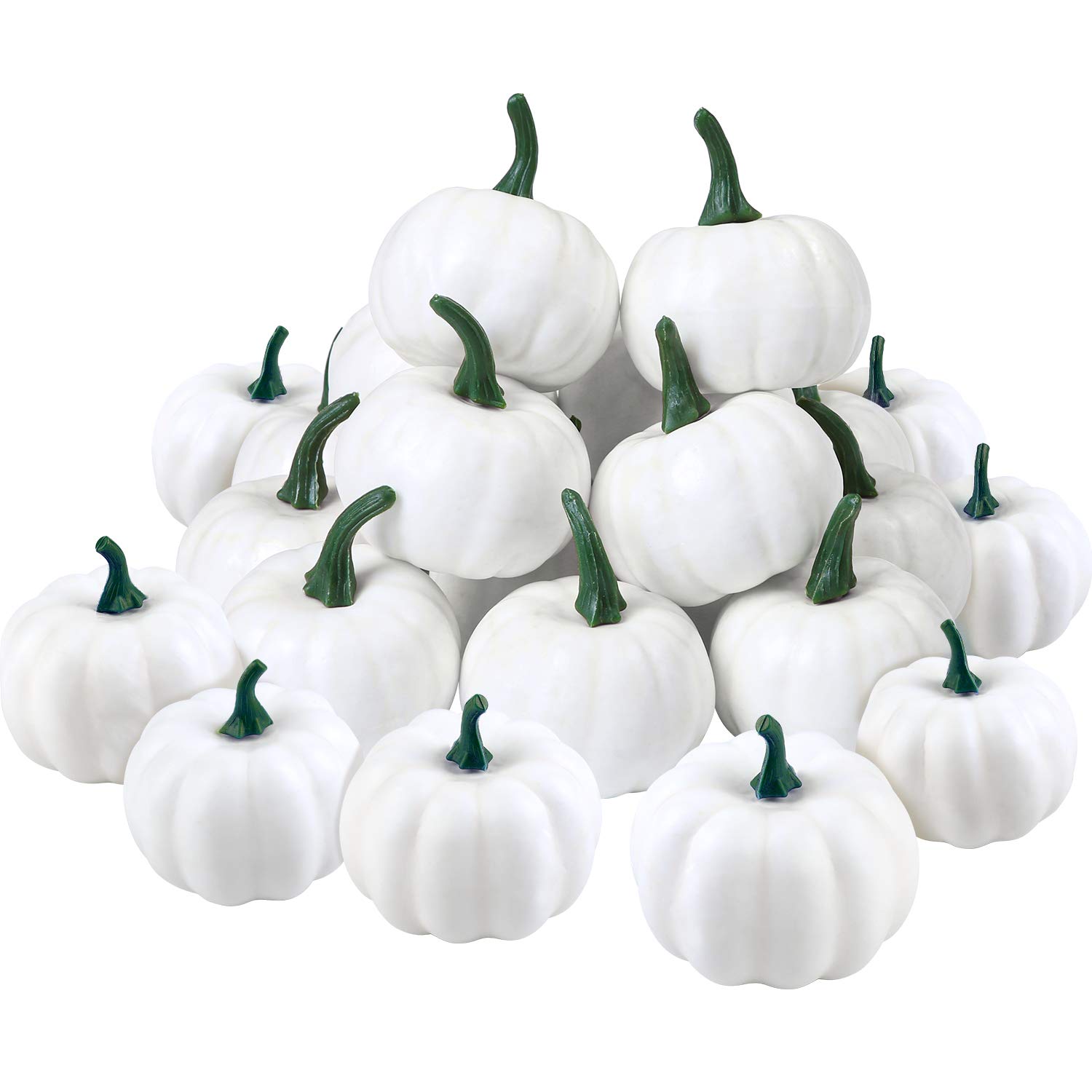 Elcoho 30 Pack Small Artificial Lifelike Pumpkin Fall Harvest Mini Pumpkins for Home Garden, Fall Harvest Decor, Thanksgiving or Halloween Decoration