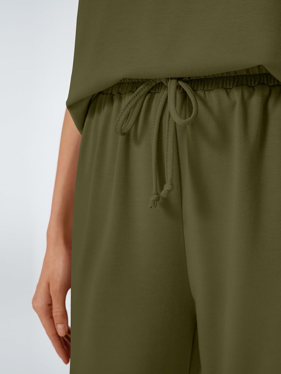 AUTOMET Women's 2 Piece Matching Lounge Sets 2026 Summer Mock Neck Sweatsuits Short Sleeve Loungewear Travel Outfits - Image 5