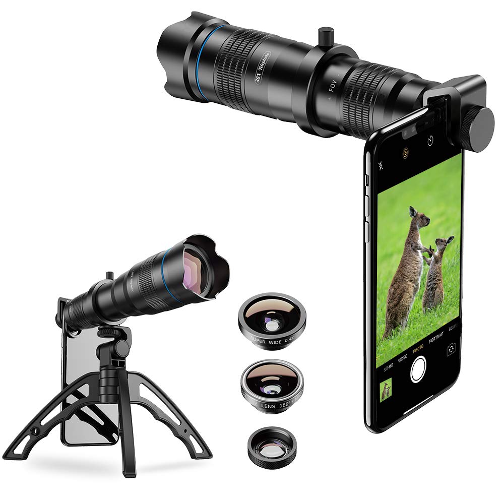 SEGEMS - High Power 36x HD Telephoto Lens with Tripod for iPhone XR,XS MAX,XS,X,8,7,6,6Plus Samsung 