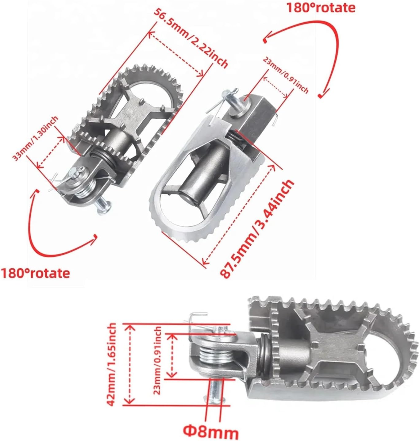 Footrest Adjustable Foot Rests Pegs Fit For Sherco Forza Harley Dirtbike