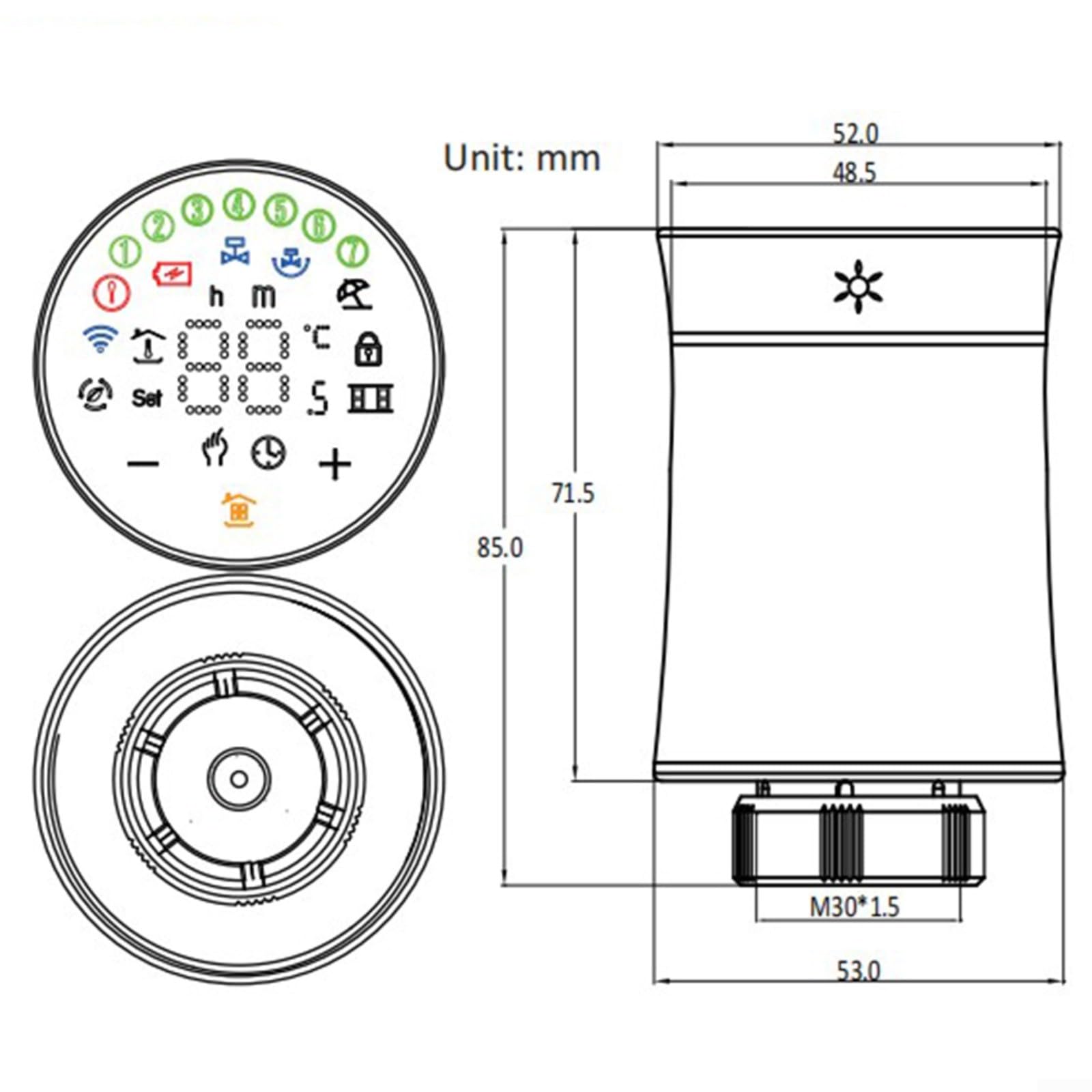 Zigbee Valvola termostato per radiatore, valvola intelligente programmabile per radiatore, display a LED WIFI Smart TRV, regolatore di temperatura non incluso
