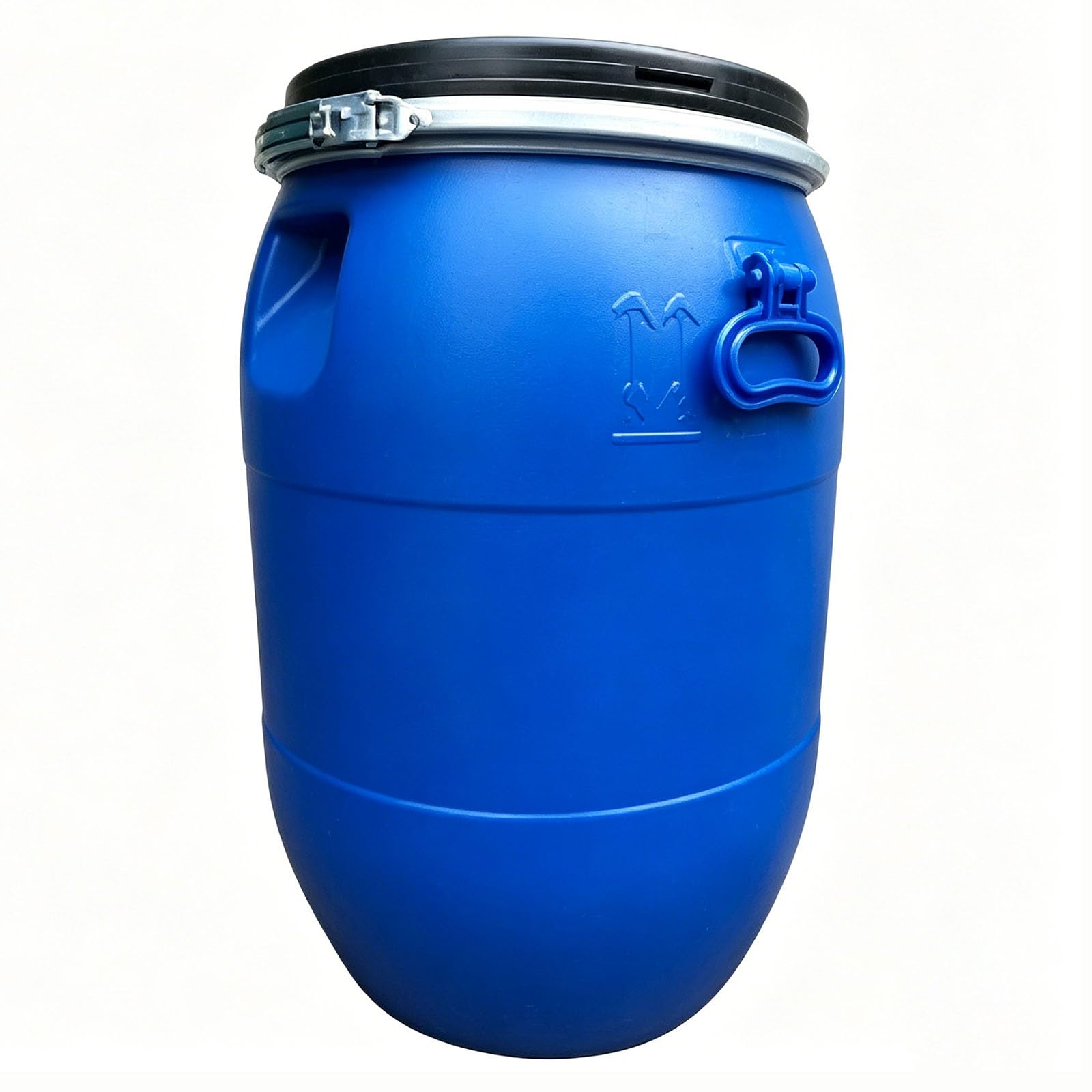 Barril Almacenar Agua, Bidón Plástico Con Tapa, Gran Barril Azul, Barril Azul Boca Ancha Con Anillo, Hermético Para Agua, Almacenaje, Envío Exterior(30l)