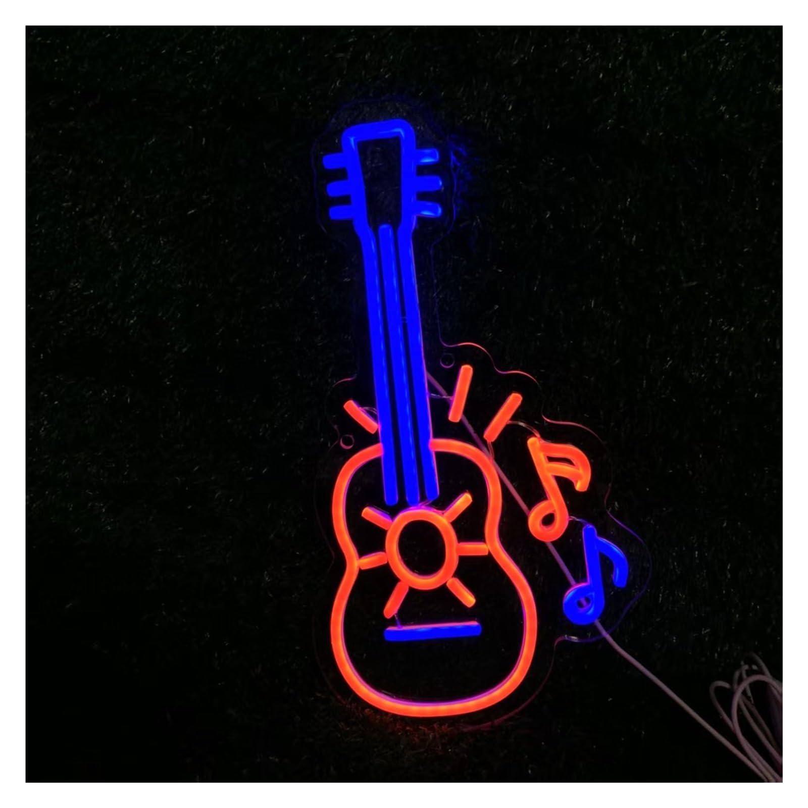 Insegna al Neon Insegna Al Neon Per Chitarra, Musica, Studio Di Registrazione Musicale, Bar, Ristorante, Negozio, Decorazione Da Parete 48x28.2cm