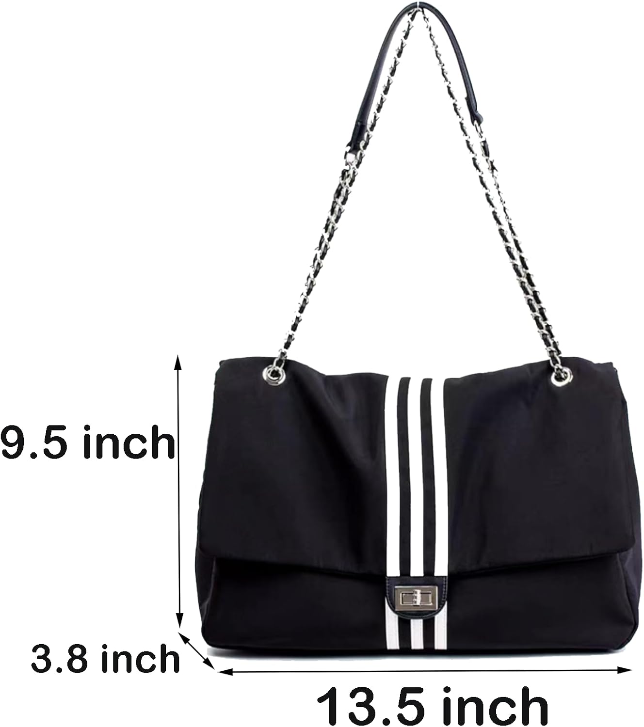 Denim Purse for Women Trendy Jean Purses Large Denim Tote Bag Fashion Crossbody Bags with chain - Image 4