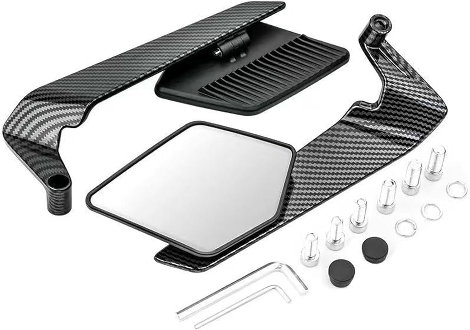 Rétroviseur Moto pour Benelli TRK 502, Réglable Rétroviseurs Latéraux de Moto Rotatif à 360° Réduire l'angle Mort Installation Facile,A