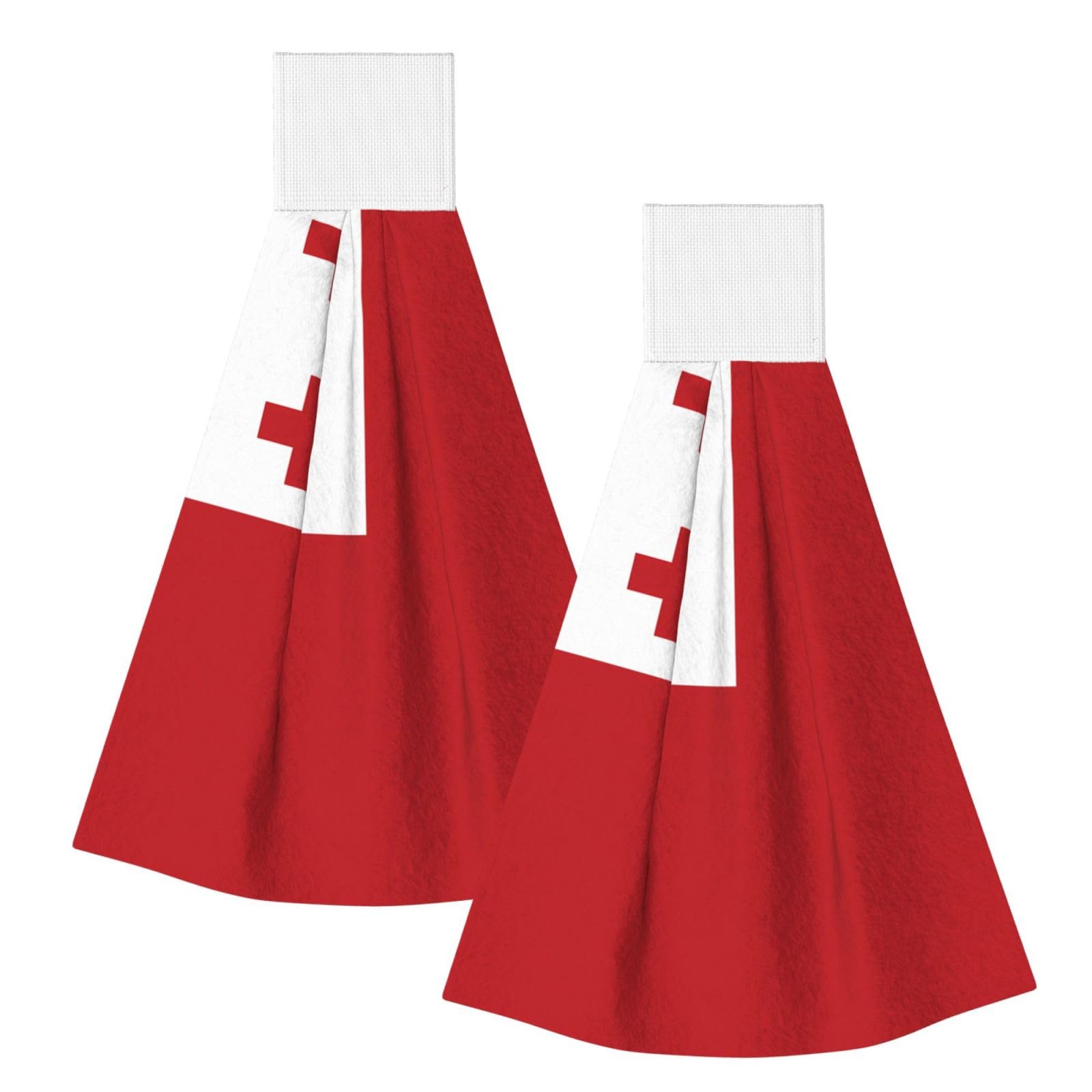 ZQYTGFDC Tonga Flag Highly Absorbent Dish Towels Soft Coral Fleece Wipe