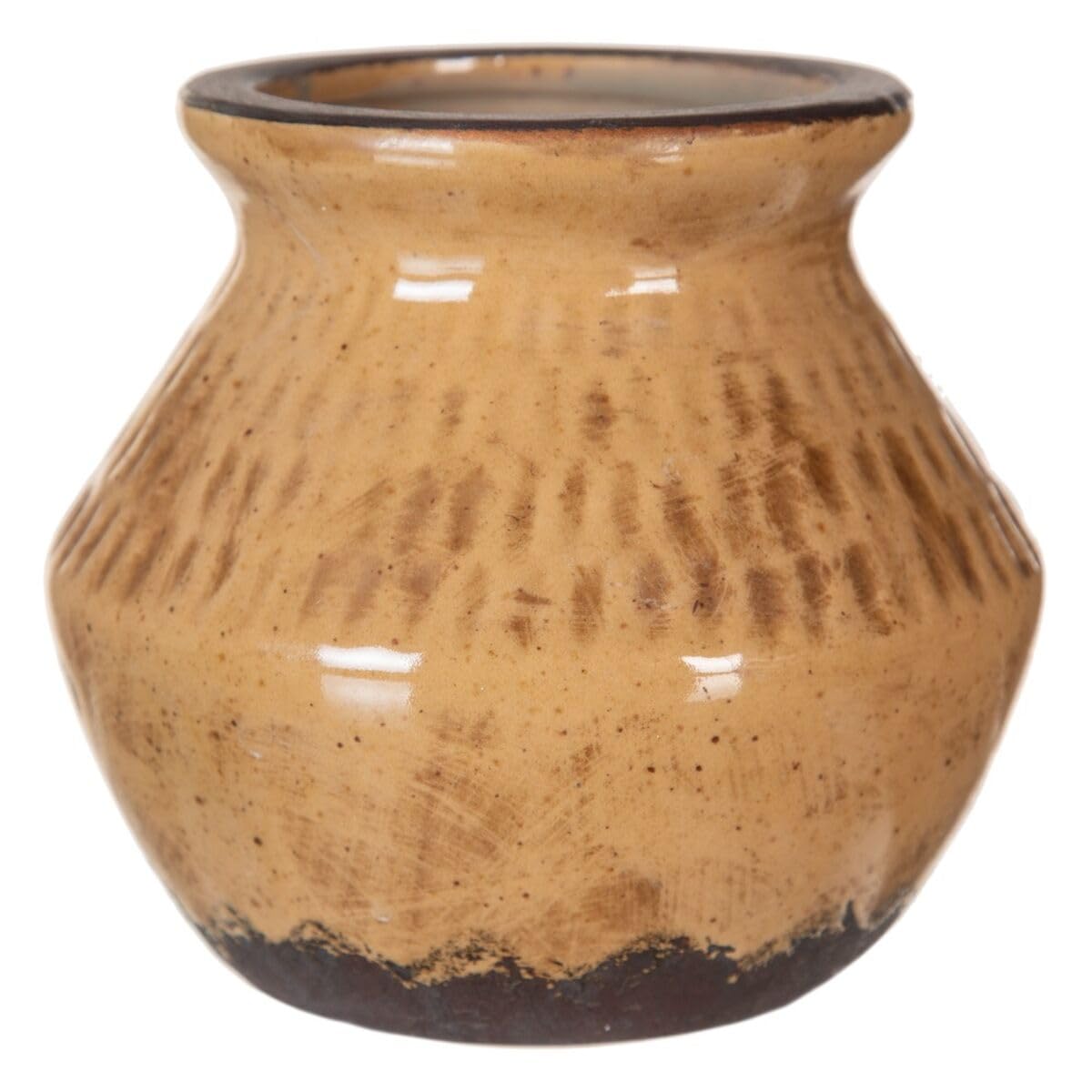 BigBuy Home Vase Brown Ceramic 15.5 x 15.5 x 15 cm