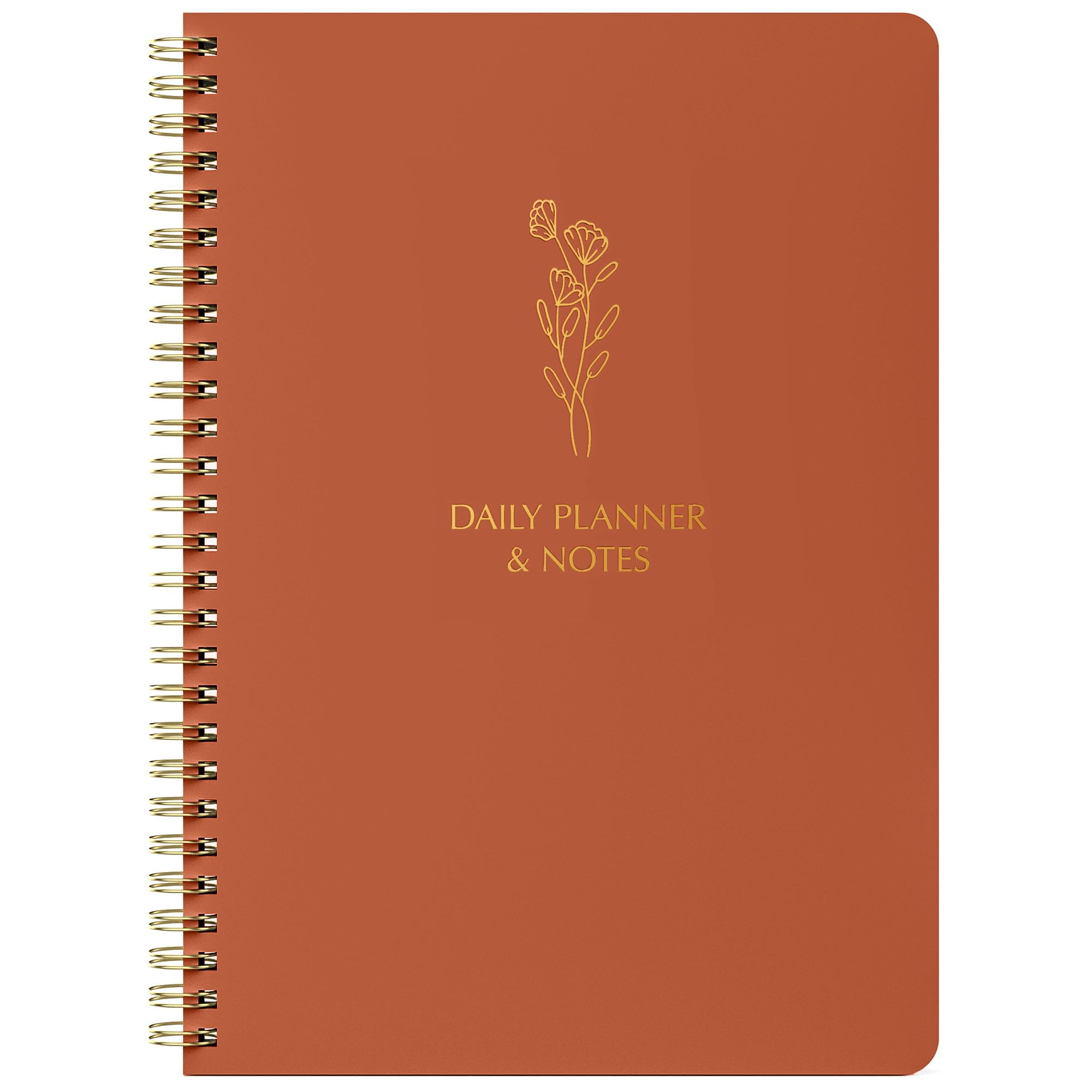 Simple Daily Planner Undated & To Do List Notebook for Work: With Hourly Schedule - 6.5x9.25" Terracotta - Aesthetic Planner Notebook for Life Tasks - Day & Hour Agenda, Organizer Notepad Journal