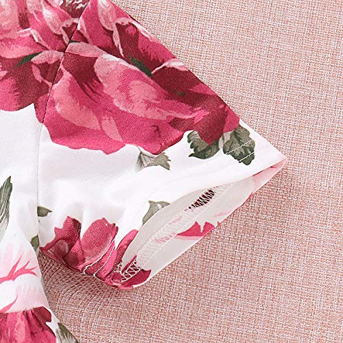 Image of CARETOO Girls Clothes Outfits, Cute Baby Girl Floral Long Sleeve Pant Set Flower Ruffle Top