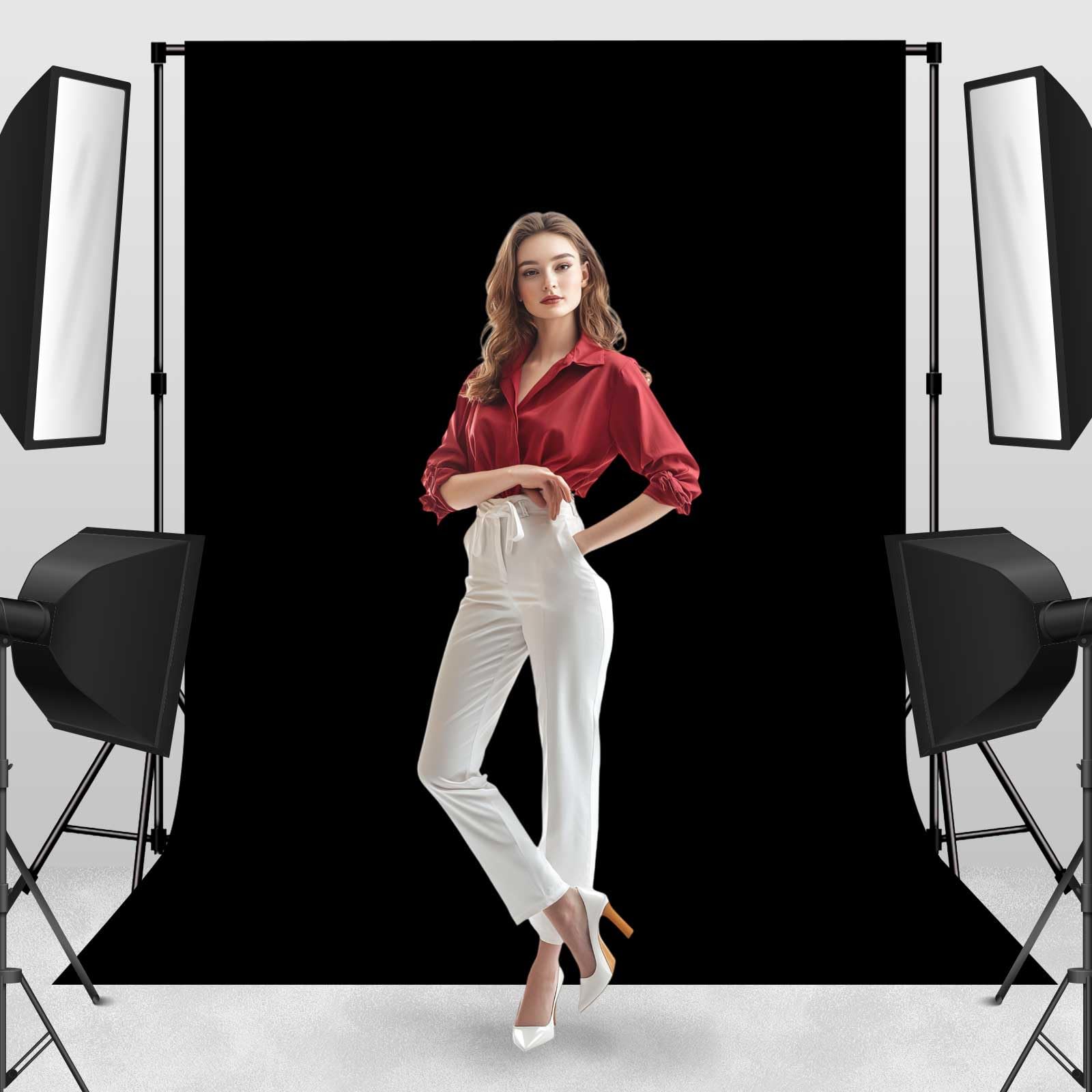 Allenjoy 5x7ft Old Master Fabric Red Black Photography Backdrop Retro Abstract Background For Professional Portrait Photoshoot Photo Booth Studio Props