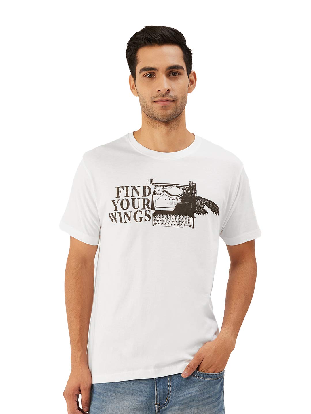 THE CHAMBALMens Graphic Printed Cotton T-Shirt