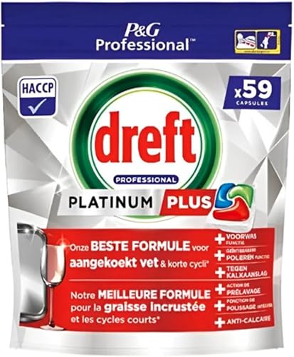 Dreft Platinum Plus Tablettes pour lave-vaisselle tout-en-un – 236 tablettes (4 x 59) – Pack économique - 1