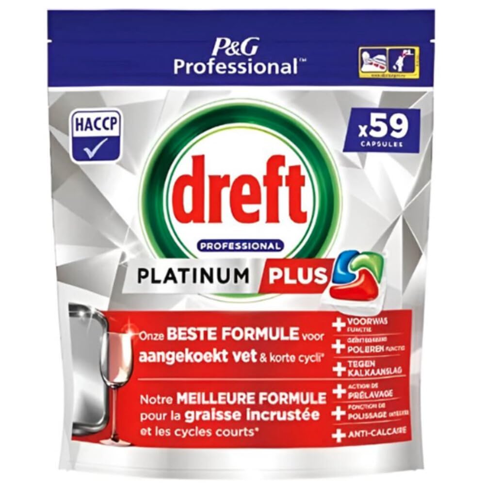 Dreft Platinum Plus All-in-One-Geschirrspültabs – 236 Tabs (4 x 59) – Vorteilspackung