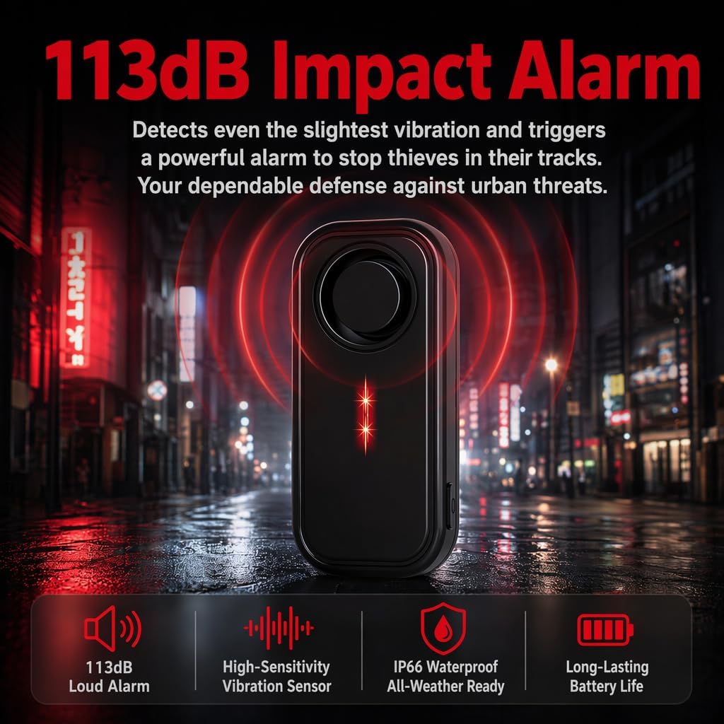 Anti-Theft Bike Alarm with Remote, 113db Wireless Vibration Motorcycle Bike Alarms for Ebikes Scooter with LED Lights, Waterproof Car Alarm System with Motion Sensor, Bike Accessories image 2