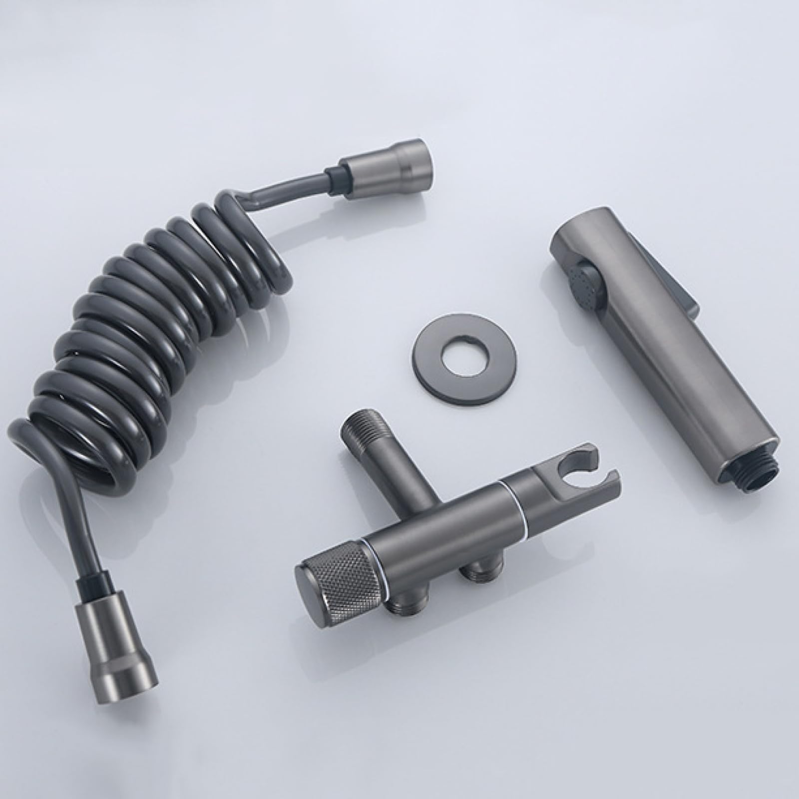 Set Di Doccetta per Bidet Cromato Kit Spruzzatore WC Montaggio A Parete In Ottone | Doppia Uscita Adatta per La Pulizia Del Bagno E Degli Animali Domestici