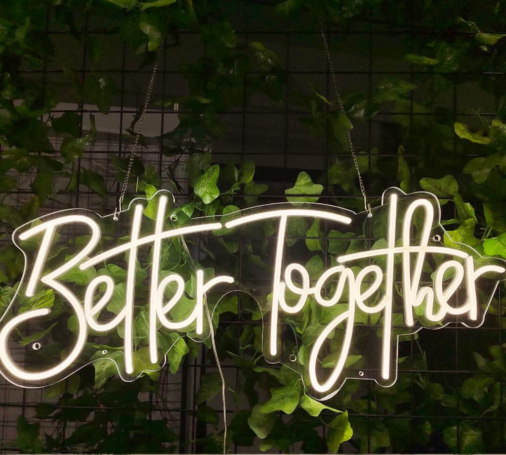 Ulalaza Insegna al Neon a LED Better Together Luce Notturna per la casa, Camera da Letto, Soggiorno, Decorazione Artistica, Festa, Anniversario di Matrimonio, Compleanno con USB 5v
