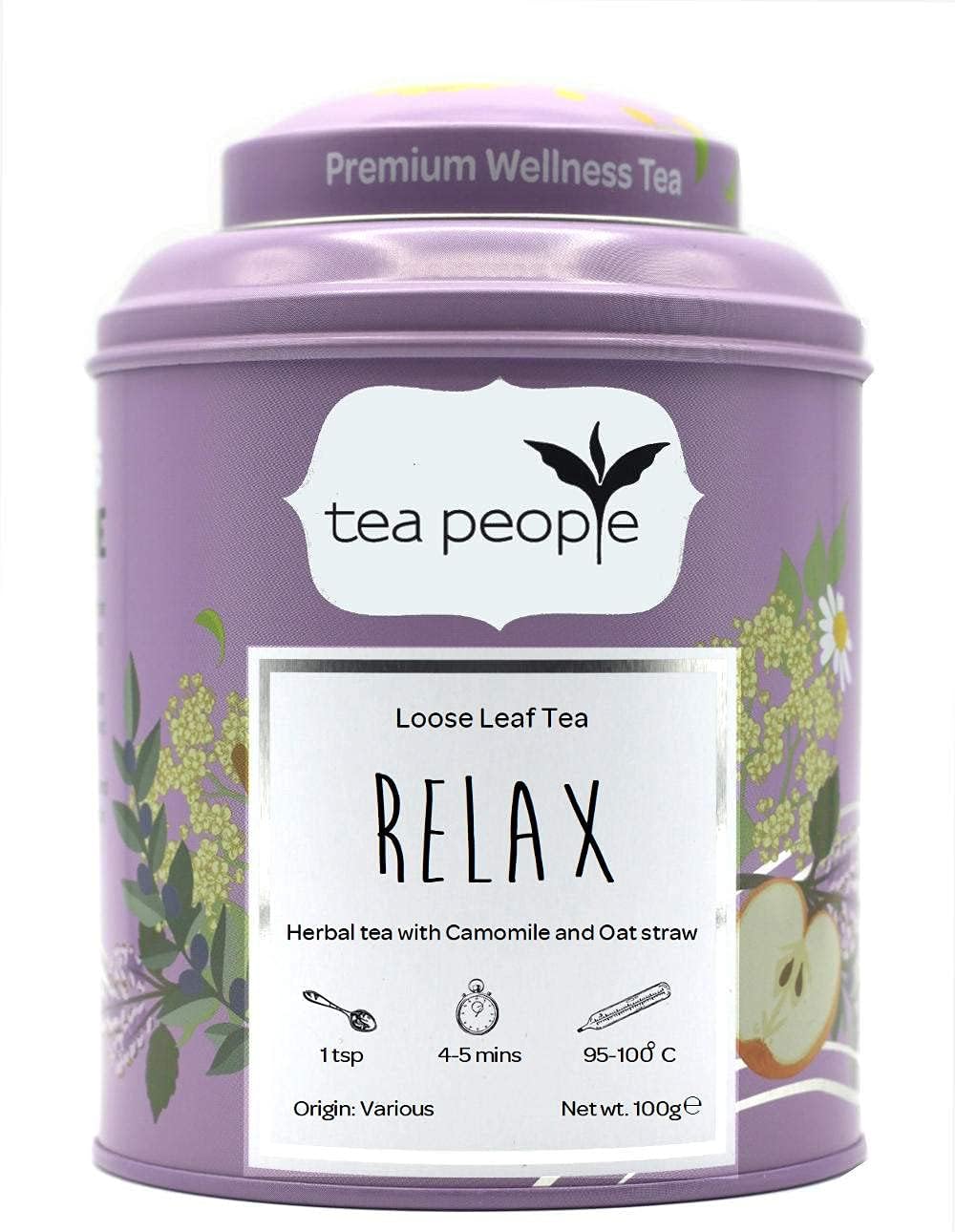 Relax, Loose Leaf Blended Herbal Tea In A Tin Caddy, 75 g