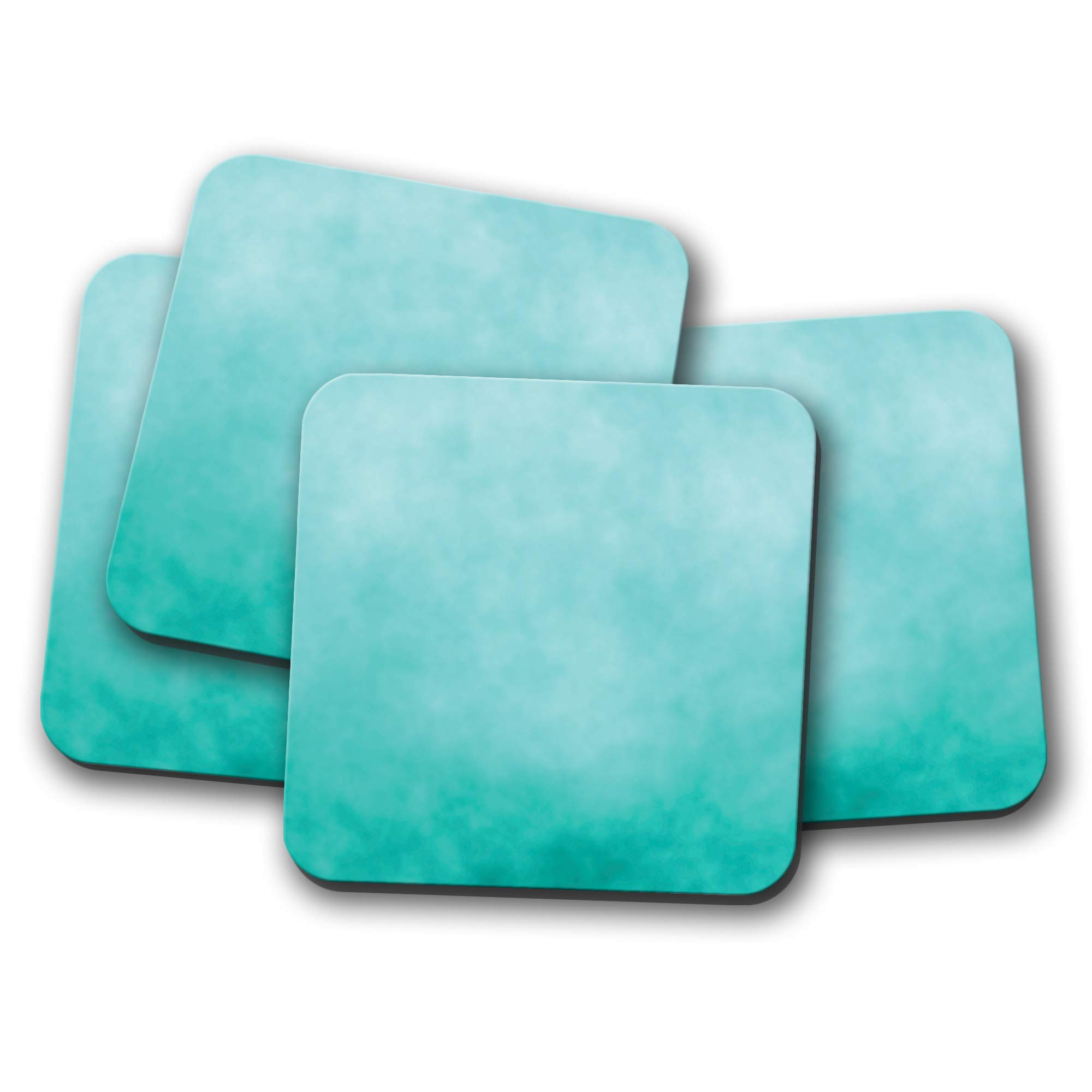 4 Set - Bright Aqua Coaster - Blue Green Teal Turquoise Rustic #15041