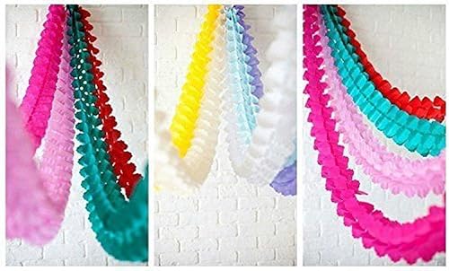 Miniatura 6 de 9 guirnaldas de papel de cuatro hojas reutilizables plegables para decoración de bodas y eventos, flores de papel colgantes, 11.8 ft  11.81 pies