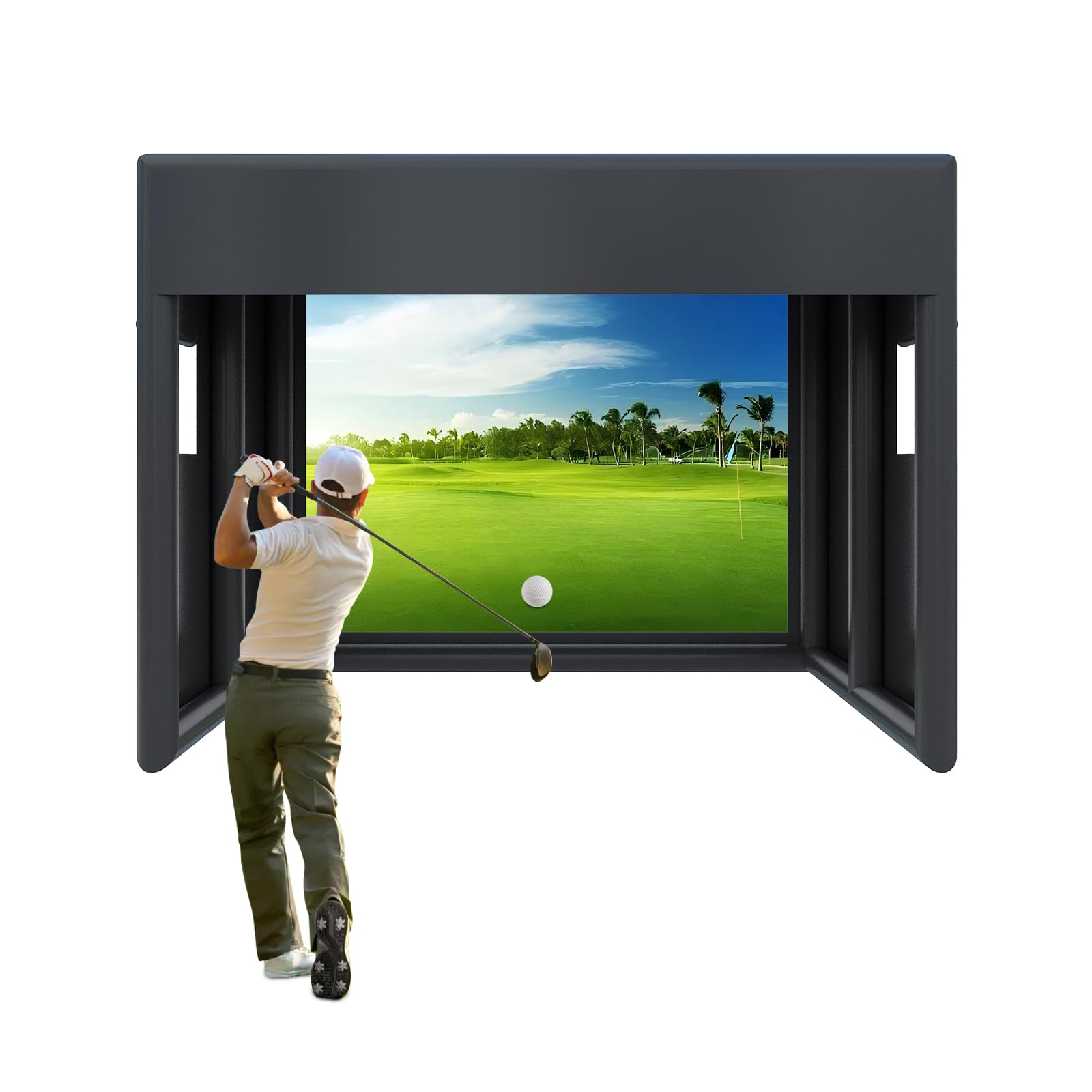 Portable Inflatable Golf Simulator - Large Size 10x13x10 FT Indoor Outdoor Golf Practice Swing Tent with Projection Screen