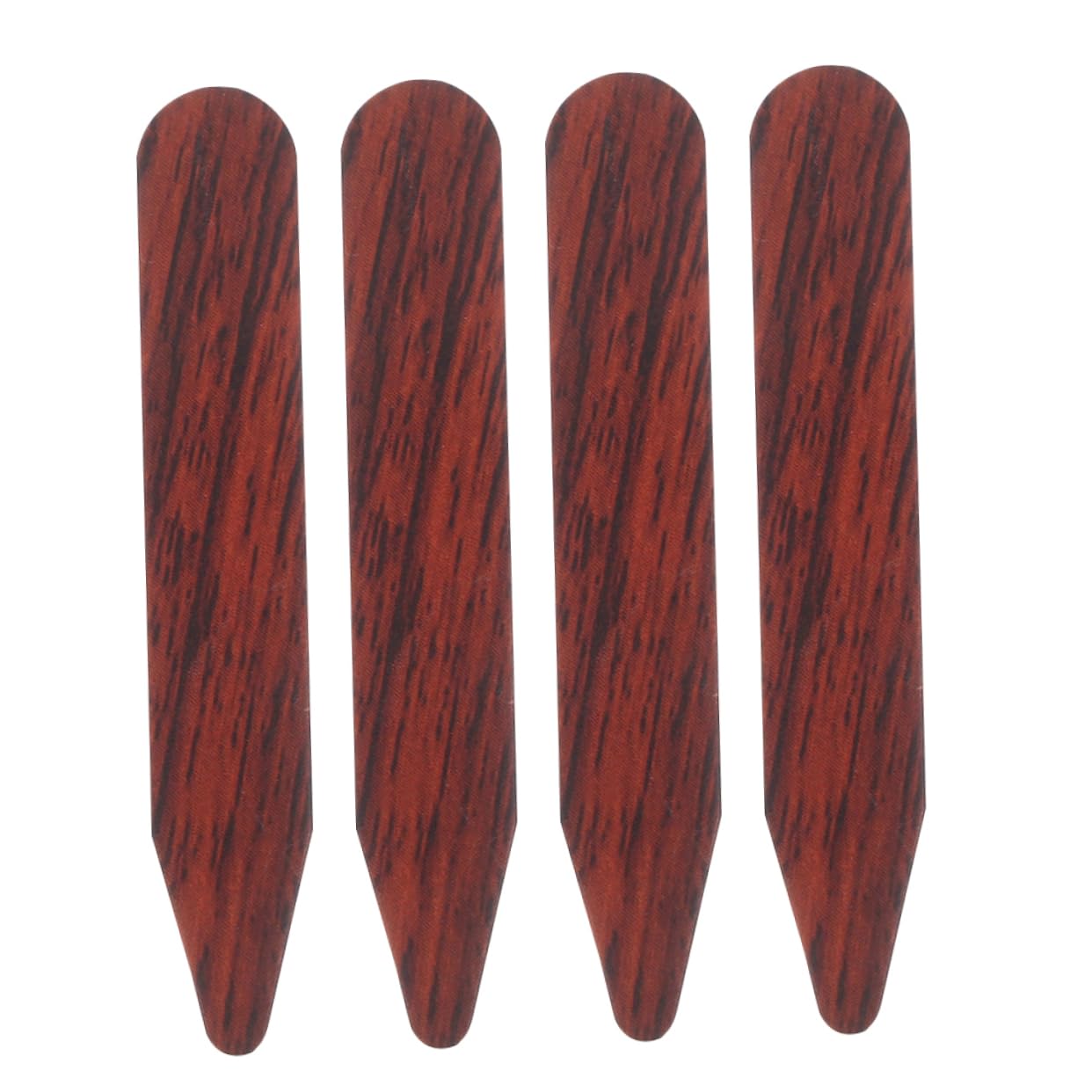 DEARMAMY Fashionable Dress Shirt Collar Tabs 4pcs Wooden Stays for Men's Small Collar Supports