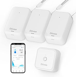 WiFi Thermometer Hygrometer 3 Packs, Diivoo Smart Temperature Sensor Compatible with Alexa, Wireless Humidity Meter Monitor with App Notification Alert for Indoor Room, Greenhouse, Incubator Cellar