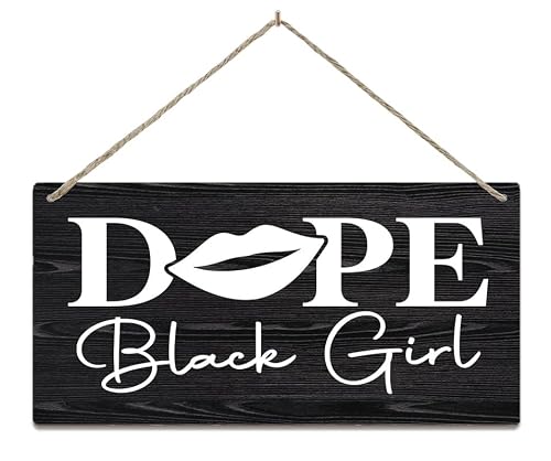 FOSHIN Wall Art Decor Wooden Sign Dope Black Girl Svg