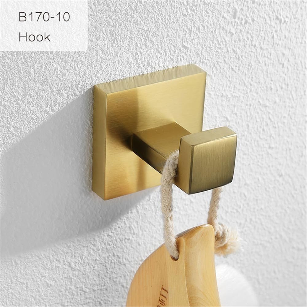 Genérico Toallero de Barra Accesorios de baño cepillados en Oro Hardware Barra de Toalla Gancho para riel Jabonera Escobilla de baño, Juego de 4 Piezas 50, China